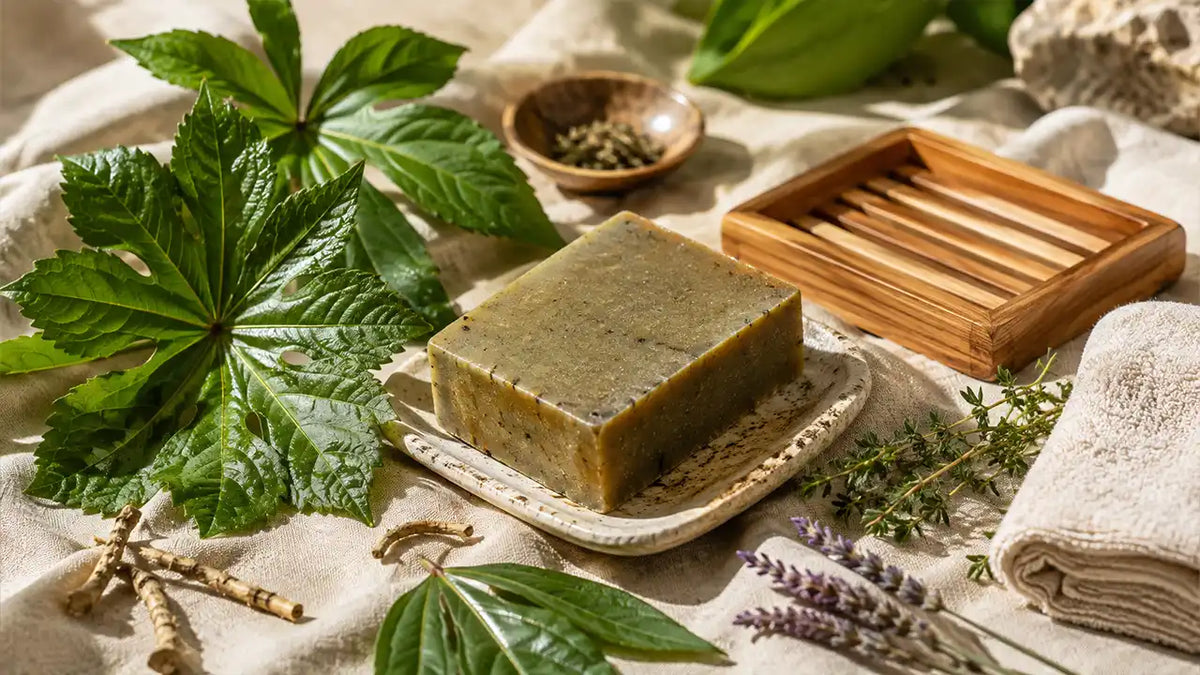 Antifungal soap, a natural bar for ringworm, athlete's foot and skin fungus