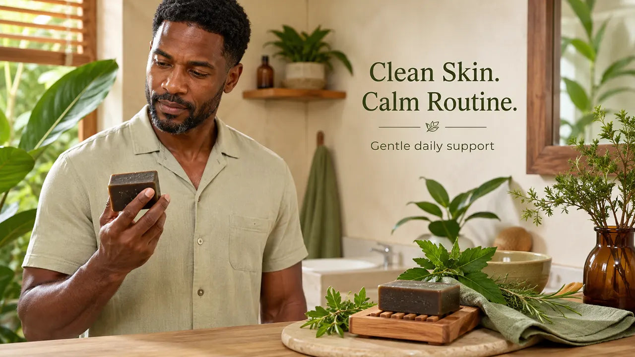 Antifungal soap, a natural bar for ringworm, athlete's foot and skin fungus