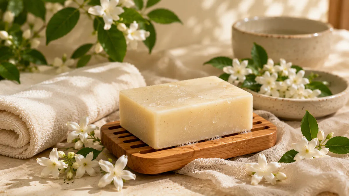 Jasmine soap, a gentle naturally scented bar for daily care