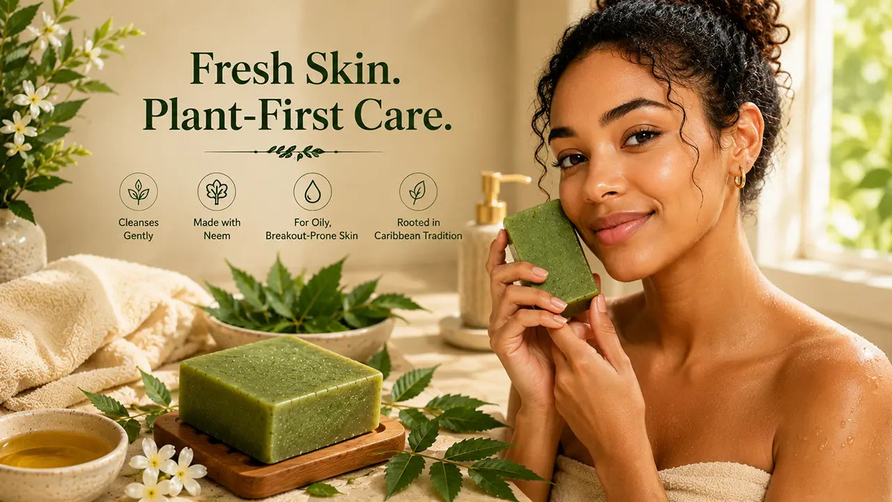 Neem soap for acne and oily skin, a natural antibacterial bar