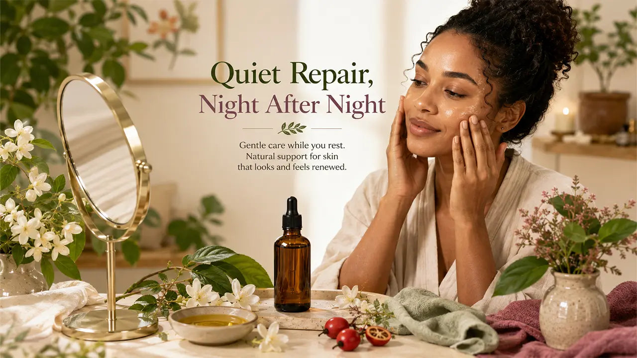 Natural skin repair oil for restoring damaged, aging and scarred skin